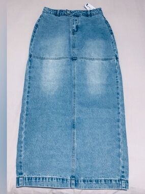 Princess Polly Light Blue Denim Maxi Skirt